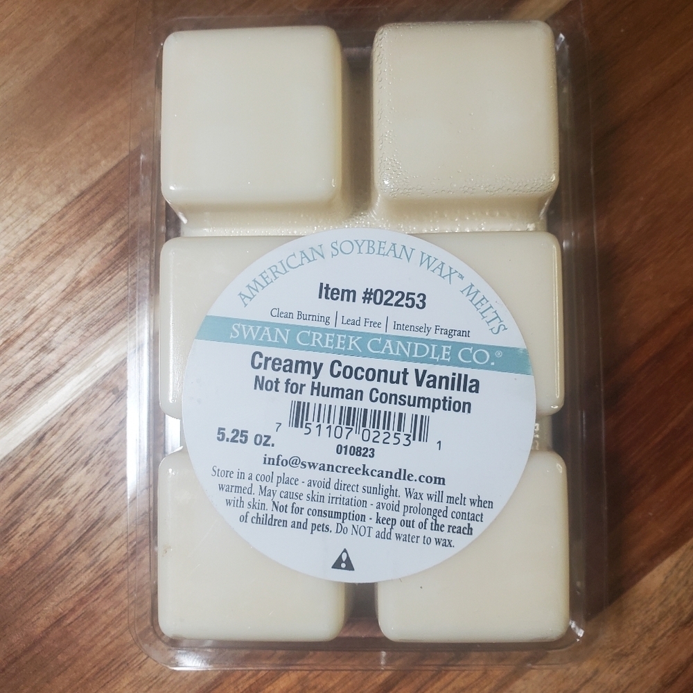CREAMY COCONUT VANILLA by SWAN CREEK CANDLE CO Drizzle Melts Natural Wax 5.25 oz - Picture 2 of 6